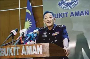  ?? FILE PIC ?? Tan Sri Abdul Hamid Bador took over as the top cop on May 4, 2019.