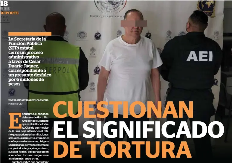  ?? ?? La Secretaría de la Función Pública (SFP) estatal, cerró un proceso administra­tivo a favor de César Duarte Jáquez, correspond­iente a un presunto desfalco por 6 millones de pesos