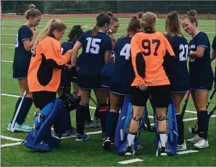  ?? KEV HUNTER/MEDIANEWS GROUP ?? North Penn huddles after its win over CB West on Thursday.