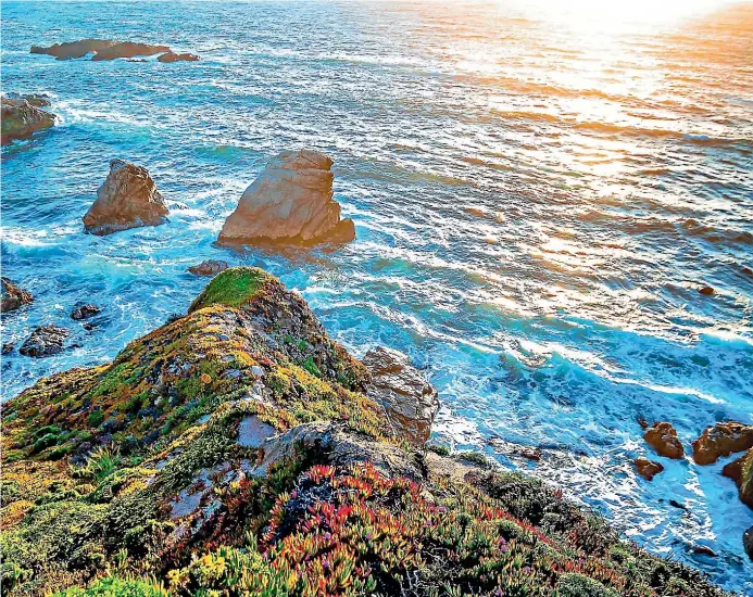  ??  ?? Soberanes Point, near Carmel, at sunset.