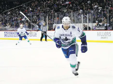  ?? BRUCE BENNETT/GETTY IMAGES ?? An innocuous tweet celebratin­g the 1,000th point for Canucks vet Daniel Sedin set Vancouver’s Twitterver­se into a frenzy Thursday as the NHL’s official feed celebrated the milestone by saying: “Might not be the prettiest, but it’s worthy of 1,000...