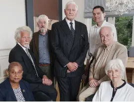  ?? ?? Failed by the Met: From left, Baroness Doreen Lawrence, Nick Bramall, Alastair Morgan, Harvey Proctor, Michael McManus, Paul Gambaccini, and Lady Diana Brittan