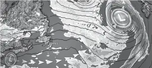  ?? WSI ?? A model projection shows the low that recently impacted parts of the region.