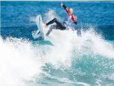  ?? — AFP photo ?? Slater competes during the Margaret River Pro surfing competitio­n at Margaret River, in Perth in Western Australia.