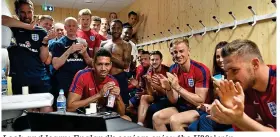  ??  ?? Look and learn: England’s seniors enjoy the U20s’ win GETTY IMAGES
