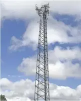  ?? BY JOHN MCCASLIN ?? Arlington-based Community Wireless Structures wants to build two 199-foot lattice cell towers along the Sperryvill­e Pike near Woodville. A similar lattice tower is seen here along Route 29 just south of Madison.