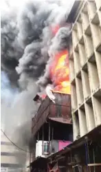  ?? A section of Balogun market up in flames ??