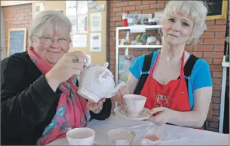  ??  ?? Town ambassador Kay McDonald and Hope worker Fiona Ferris hope funds for the centre will pour in from the Lavender Tea on Saturday.