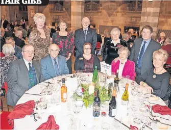  ?? ?? Popular Alistair, front left, with other guests during the Provost’s Supper in Perth in 2014 following an invitation from the then Provost Liz Grant