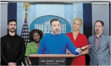  ?? SUSAN WALSH THE ASSOCIATED PRESS FILE PHOTO ?? Today, loneliness plays out on streaming TV all the time in shows like “Ted Lasso.” In March, Jason Sudeikis, centre, appeared with his cast at the White House to talk about the issue that the show is, more about than ever: mental health.