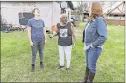  ??  ?? The Austin Parks Foundation dropped a big grant on St. John Park, a pocket park that will be revived for the nearby burgeoning families with children. Left to right, Ladye Anne Wofford, Thelma Williams and Julie Weeks.