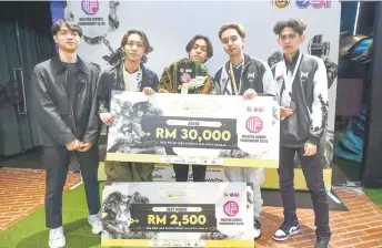  ?? ?? Monsters Vicious was crowned MLBB event champions in the 2023/2024 Malaysian E-sports Championsh­ips held at the Spacerubix. — Bernama photo