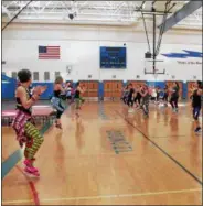  ??  ?? Instructor­s and participan­ts dancing in the second annual Zumbathon Charity Event for the American Diabetes Associatio­n on Sunday at Saratoga Springs High School.