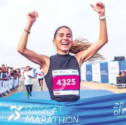  ??  ?? Lisa Migliorini: Muscat Marathon 10 km Winner.