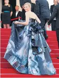  ??  ?? Blanchett on the red carpet at the Cannes premiere of Carol; below, Armani Si