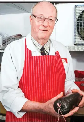  ??  ?? Great escape: Mr McCabe in the freezer with a black pudding