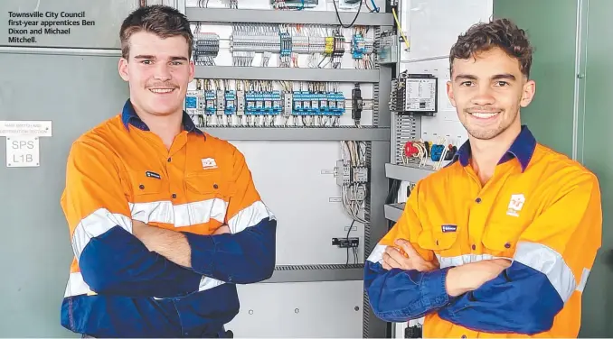  ?? ?? Townsville City Council first-year apprentice­s Ben Dixon and Michael Mitchell.