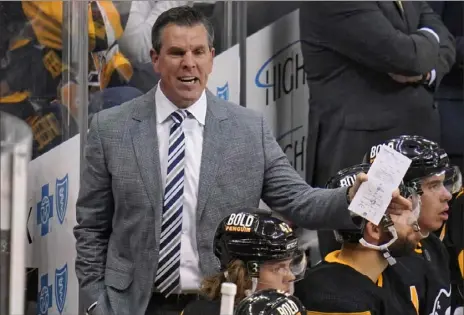  ?? Associated Press ?? Coach Mike Sullivan rejoins the Penguins at a time when goals had been hard to come by, at least before Thursday’s 6-0 win against the Canadiens.