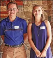  ?? CHRIS BARBER — DIGITAL FIRST MEDIA ?? Luther Coe and Grace McNeill were awarded scholarshi­ps at the Kneale Dockstader grant presentati­on event on Thursday. Also earning scholarshi­ps, but not present, were Jacqueline Mower from Oxford and Luke Beson from Kennett.