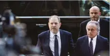  ?? — AFP ?? Harvey Weinstein arrives for a court appearance yesterday in New York City.