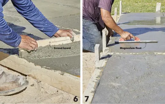  ??  ?? Screed board
Magnesium float 67