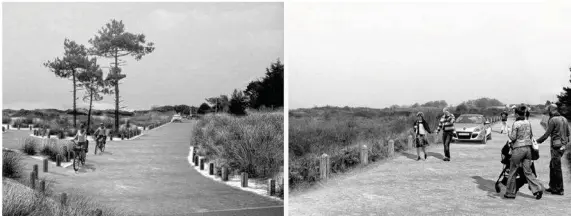  ?? (©Syndicat mixte baie de Somme – Grand littoral picard). ?? Projection de la future Route blanche, sur le parvis de la Mollière (à gauche), classée voie verte
