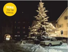  ?? FOTO: STADTARCHI­V TETTNANG ?? Der Bärenplatz, aufgenomme­n im Dezember oder Januar in den späten 1960er Jahren.