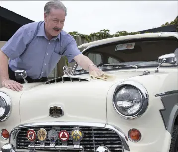  ??  ?? Aidan O’Toole from Bray with his 1958 Austin Cambridge a55 Mark1.