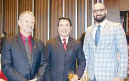  ??  ?? Raoul Imbach, Marco Polo Ortigas Manila director of sales and marketing Roel Constantin­o and Turkish Airlines GM for the Philippine­s Erhan Balaban.