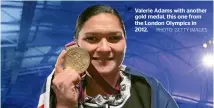  ?? PHOTO: GETTY IMAGES ?? Valerie Adams with another gold medal, this one from the London Olympics in 2012.
