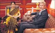  ??  ?? S Jaishankar with Sushma Swaraj. ARVIND YADAV/HT FILE