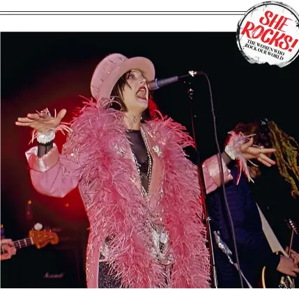  ??  ?? Sad and damned: Lorre on stage with The Nymphs,
circa 1991.
Got her wings again: Inger Lorre (left) is back, and making music on
her own terms.