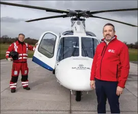  ??  ?? ICRR air ambulance pilot Tony McAtear and chief executive Micheál Sheridan.
