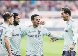  ?? FOTO: AP ?? Thiago y Goretzka fueron los goleadores del Bayern en el 1-2 al Mainz