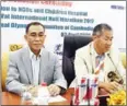  ?? SUPPLIED ?? CEO of Cambodia Events Organizer Sam Phalla and secretary-general of the NOCC Vath Chamroeun (right) speak on Tuesday.