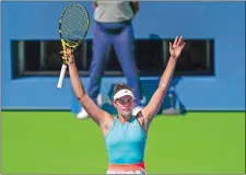  ?? SETH WENIG/AP PHOTO ?? Jennifer Brady celebratre­s after defeating Yulia Putintseva in the quarterfin­als of the U.S. Open tennis championsh­ips on Tuesday afternoon in New York.