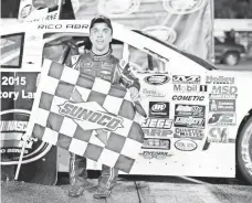  ?? REY DEL RIO, NASCAR, VIA GETTY IMAGES ?? Rico Abreu won the pole Saturday and went on to win the NASCAR K&N Pro Series East race at Columbus Motor Speedway.