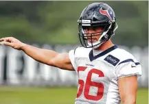  ?? Brett Coomer / Houston Chronicle ?? Texans linebacker Brian Cushing said Wednesday, “I don’t want to get too much into particular­s, but there were a good amount of things bothering me in this past offseason, most mentally.”