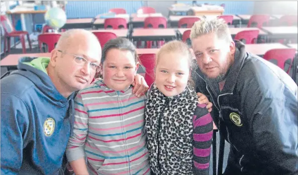  ?? Photo: PETRICE TARRANT ?? Looking to the future: Dean Tereu, left and Brian Reid want their daughters Olivierre Kapene-Tereu and Nevaeh Reid to have a quality high school education in Tokoroa.