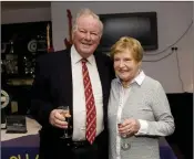  ??  ?? Robin and Jean Wallmorris at the captain’s dinner at Coollattin Golf Club. Photos: Joe Byrne