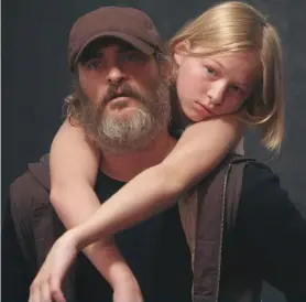  ??  ?? Joaquin Phoenix and Ekaterina Samsonov in “You Were Never Really Here”