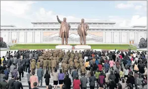  ?? Picture: REUTERS ?? PARADE DAY: North Koreans mark the 85th founding anniversar­y of the Korean People’s Army