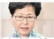  ??  ?? Hongkongs Regierungs­chefin Carrie Lam ist „politisch tot“