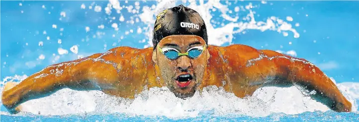  ?? Picture: GETTY IMAGES ?? HIGH-FLYER: Butterfly hero Chad le Clos and breaststro­ke star Cameron van der Burgh led the charge in the men’s section. However, the women were left dead in the water during yesterday’s qualifiers at Kings Park pool in Durban