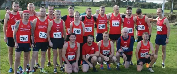  ??  ?? D&amp;D’s men’s squad at the Louth Senior Cross-Country Championsh­ips.