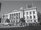  ??  ?? People gathered outside the Ohio Staehouse to support or protest House Bill 248, “the Vaccine Choice and Anti-discrimina­tion Act,” which lawmakers were debating inside.