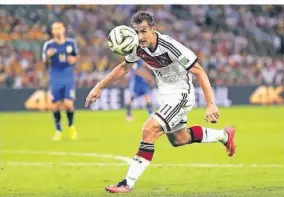  ?? FOTO: MARCELO SAYAO/DPA ?? Miroslav Klose war bei der WM 2014 in Brasilien einer der Stürmer des deutschen Teams.