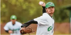  ?? Foto: Klaus Rainer Krieger ?? Die Augsburg Gators (im Bild Pitcher André Hihler) haben ihre Zweitligat­auglichkei­t schon unter Beweis gestellt.