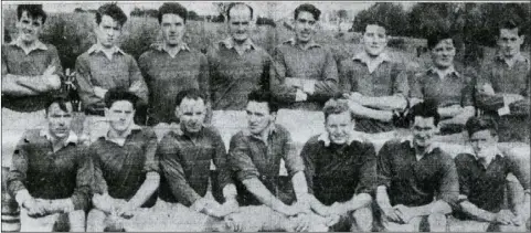  ??  ?? This photograph will evoke some nostalgia and bring back happy memories. It is of the victorious Gerladines team that beat Mattock Rangers to win the McArdle Cup in 1961. The locals won on a scoreline of 0-12 to 0-2. The line-up comprised: Back Row L/R Phil Lynch, Joe Gogarty, James Campbell, Paddy McDonnell, Jim Watters, John McKenna, Joe Lynch, Kieran Taaffe. Front Row L/R Christy Watters, T Brennan, Roger Lynch, Frank Lynch, Tony Duggan, Gerry Byrne, Kevin ‘Whitey’ Lynch