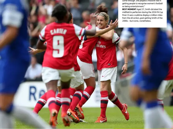  ??  ?? Below Smith’s ace free- kick guided the Gunners to FA Cup final glory in 2014